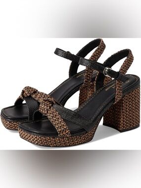 New Naturalizer 27 Edit Payton Woven Chunky Sandal Heel Sz 9.5